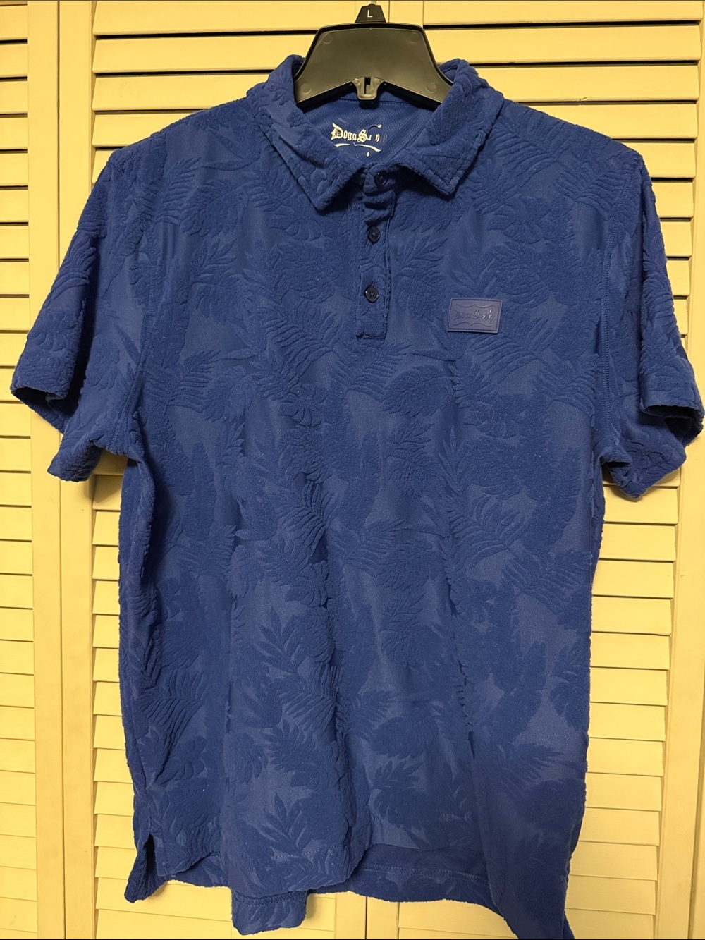 Men's Deep Blue Textured Polo Shirt by Dogg Supply